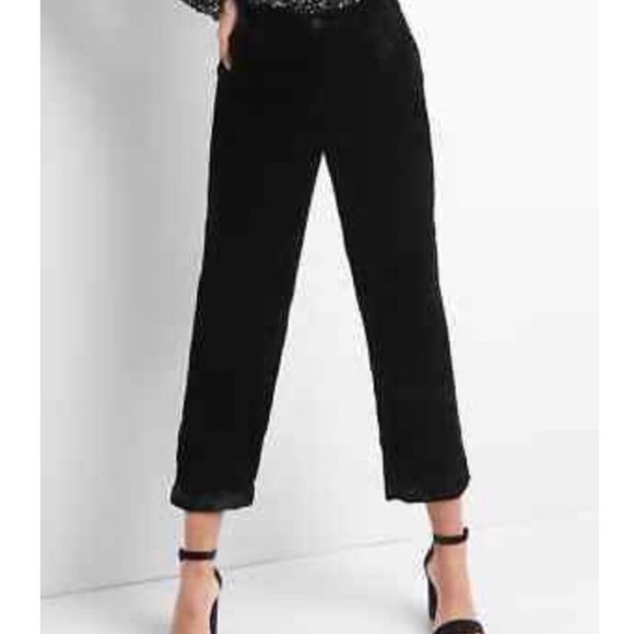 GAP Pants - Straight velvet cropped trousers